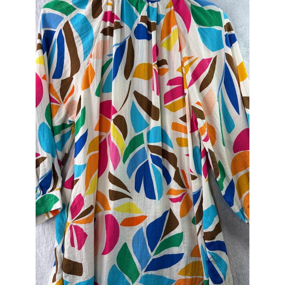 Tabitha Brown Botanical Print Puff Sleeve Mini Tunic Dress – Size S - Picture 5 of 7